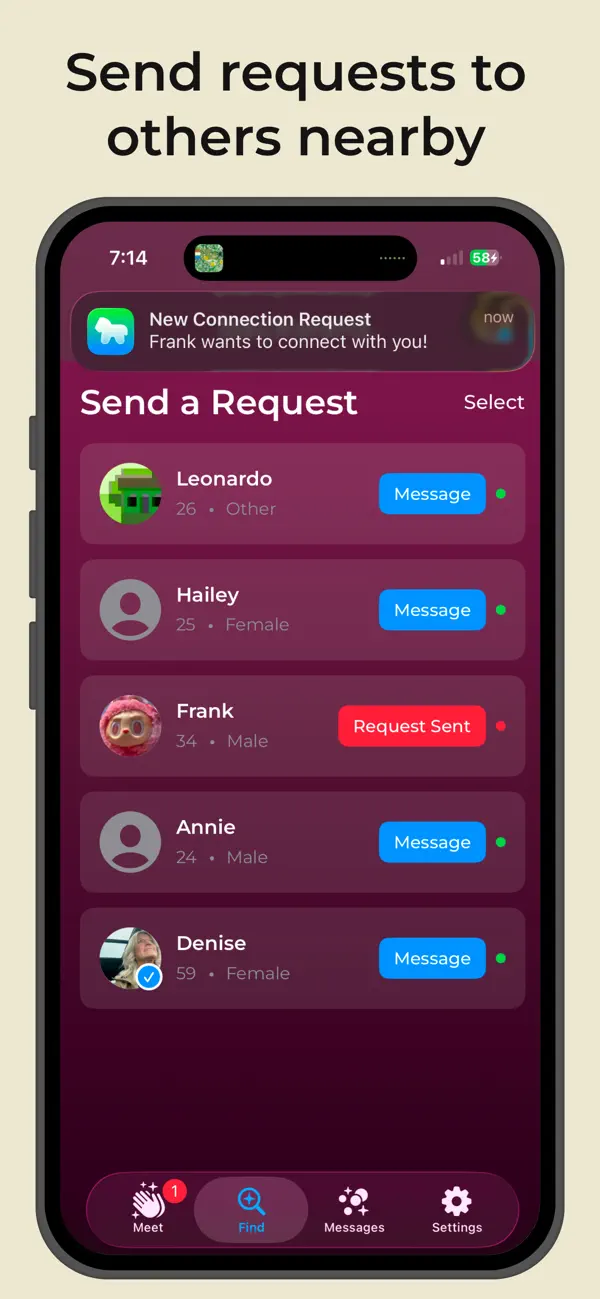 backward: Send requests to others nearby