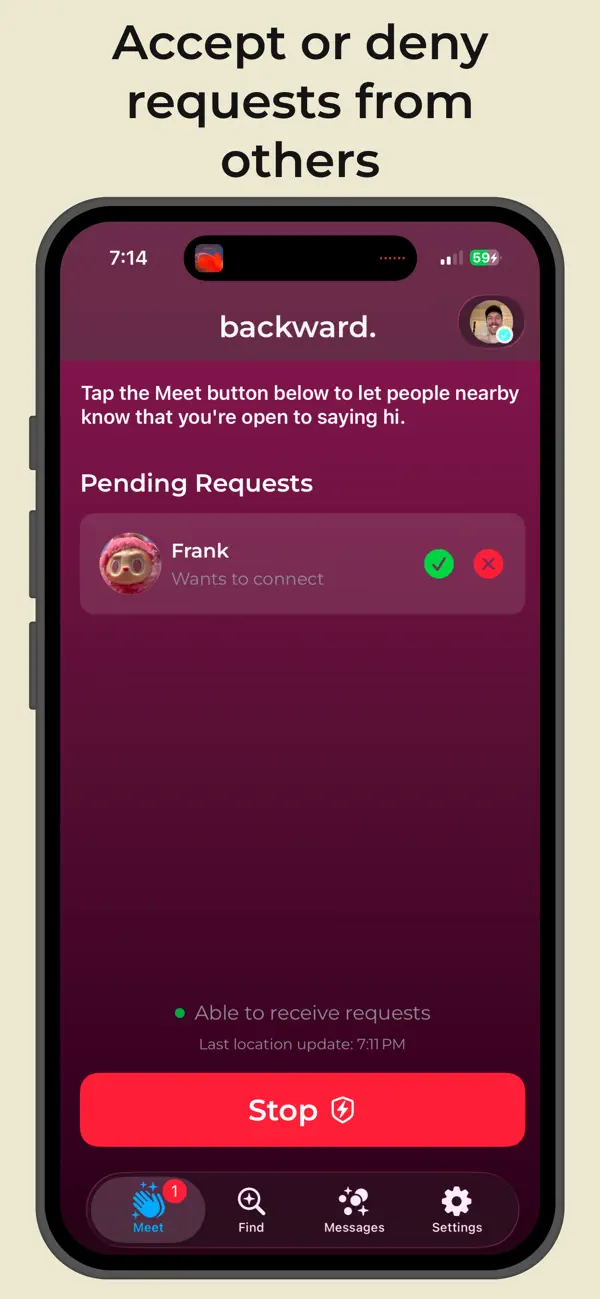 backward: Accept or deny requests from others
